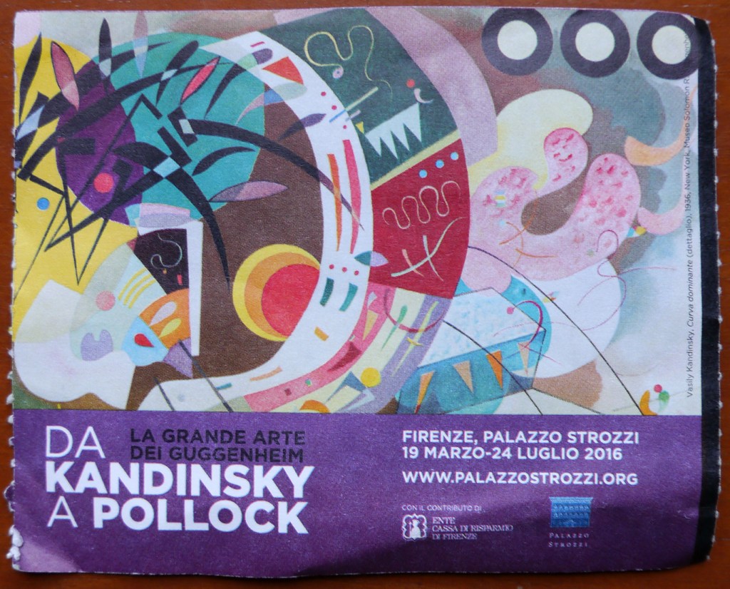 Eintrittskarte zur Ausstellung "Da Kandinsky a Pollock" im Palazzo Strozzi