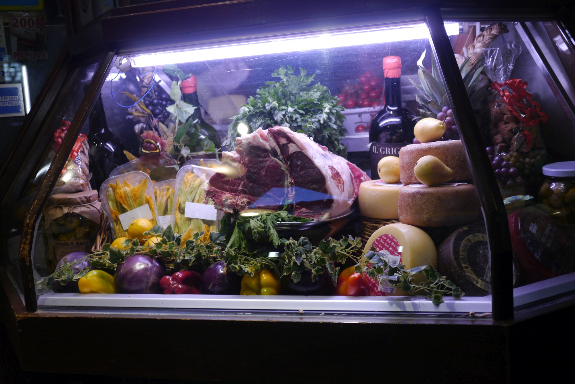 Bistecca alla fiorentina in einem Schaufenster