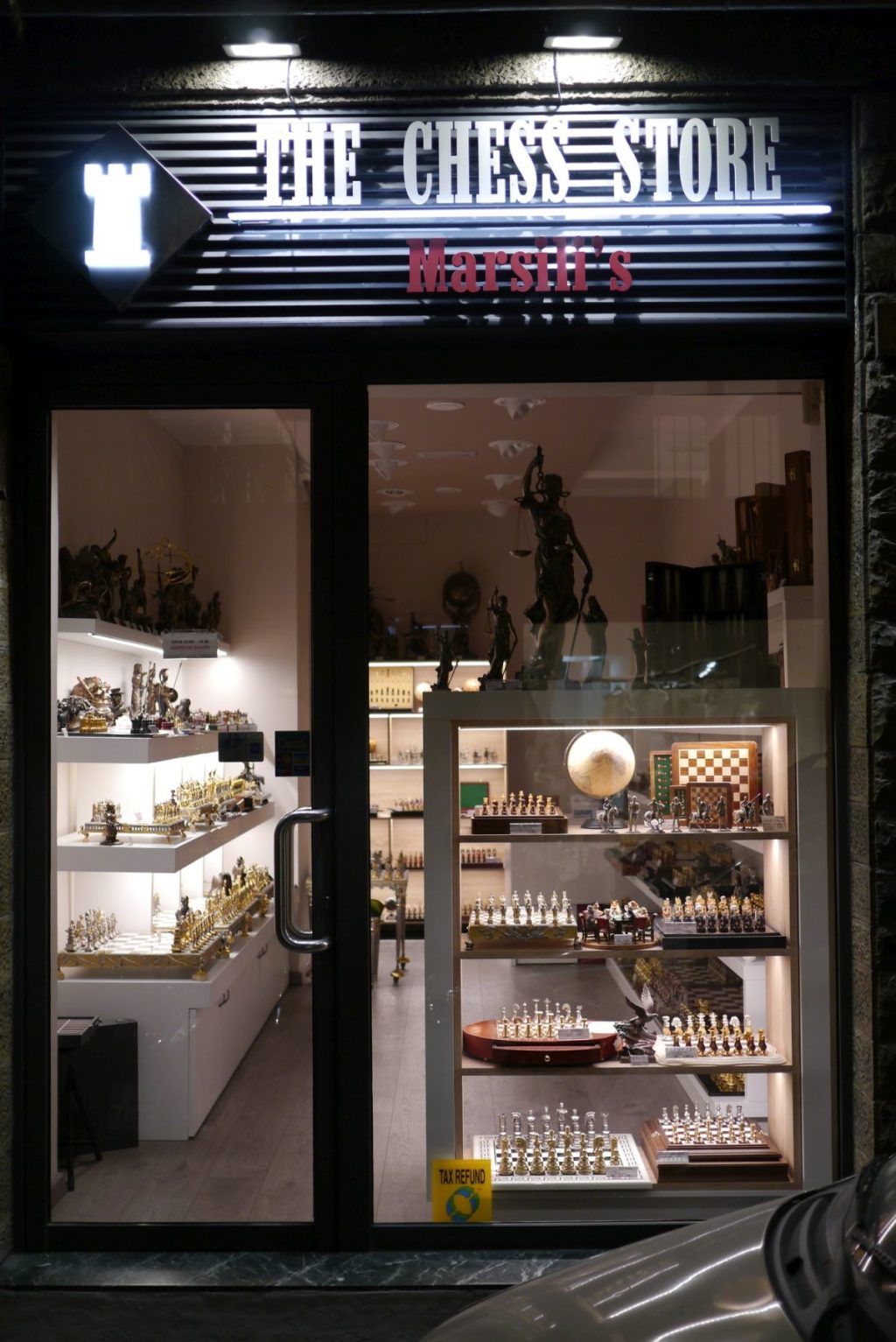 Schaufenster "The Chess Store" in Florenz