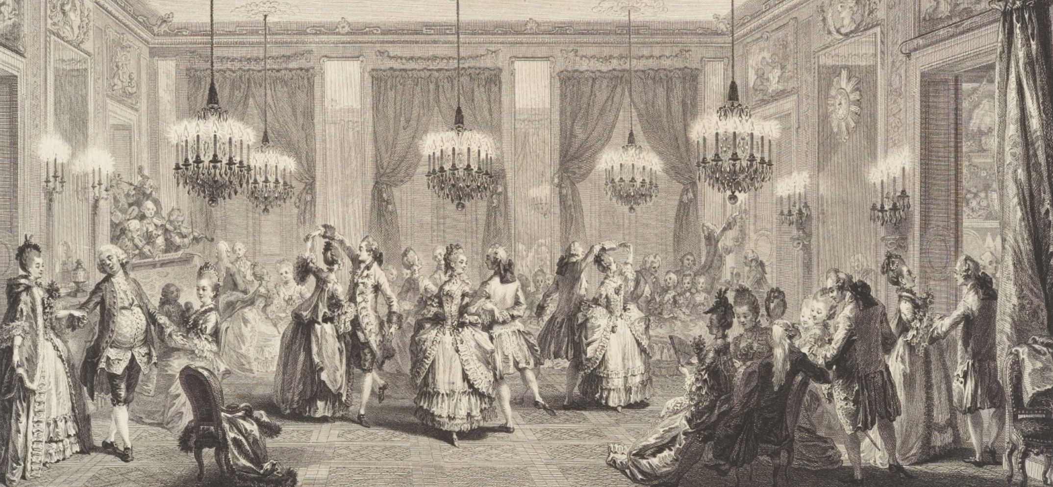 Bal Paré - Stich von Antoine Jean Duclos (1774)