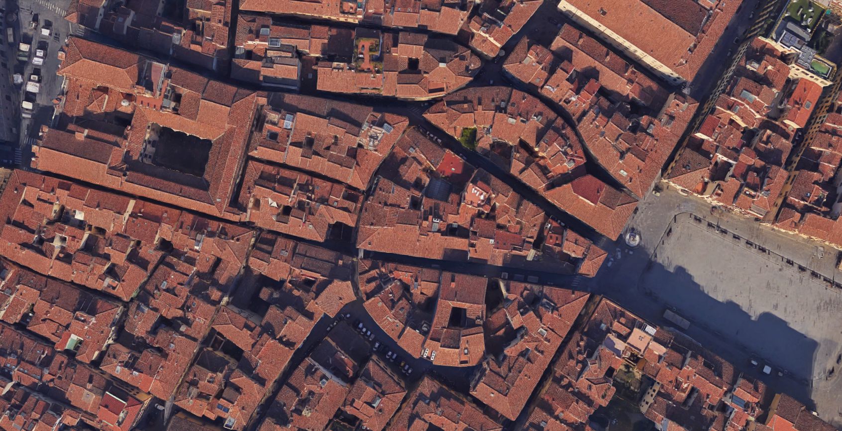 Amphiteater in Senkrechtansicht