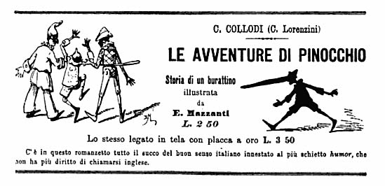 Werbung für "Pinocchio" 1883