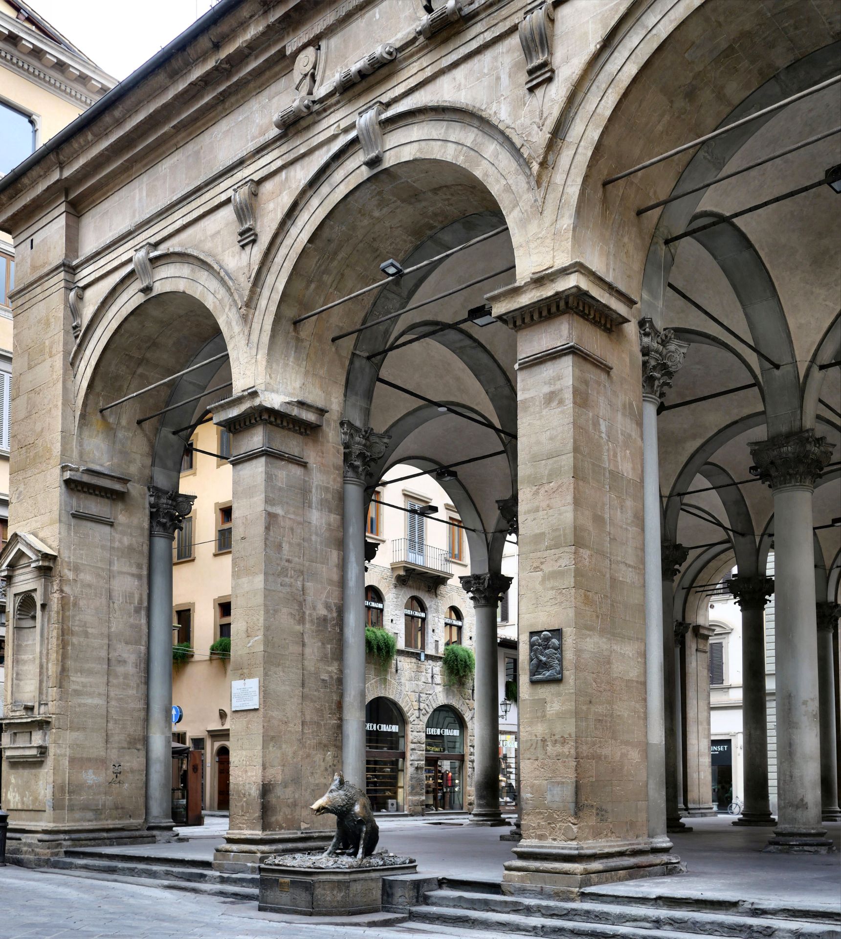 Nahaufnahme des "Porcellino" in der Loggia del Mercato Nuovo