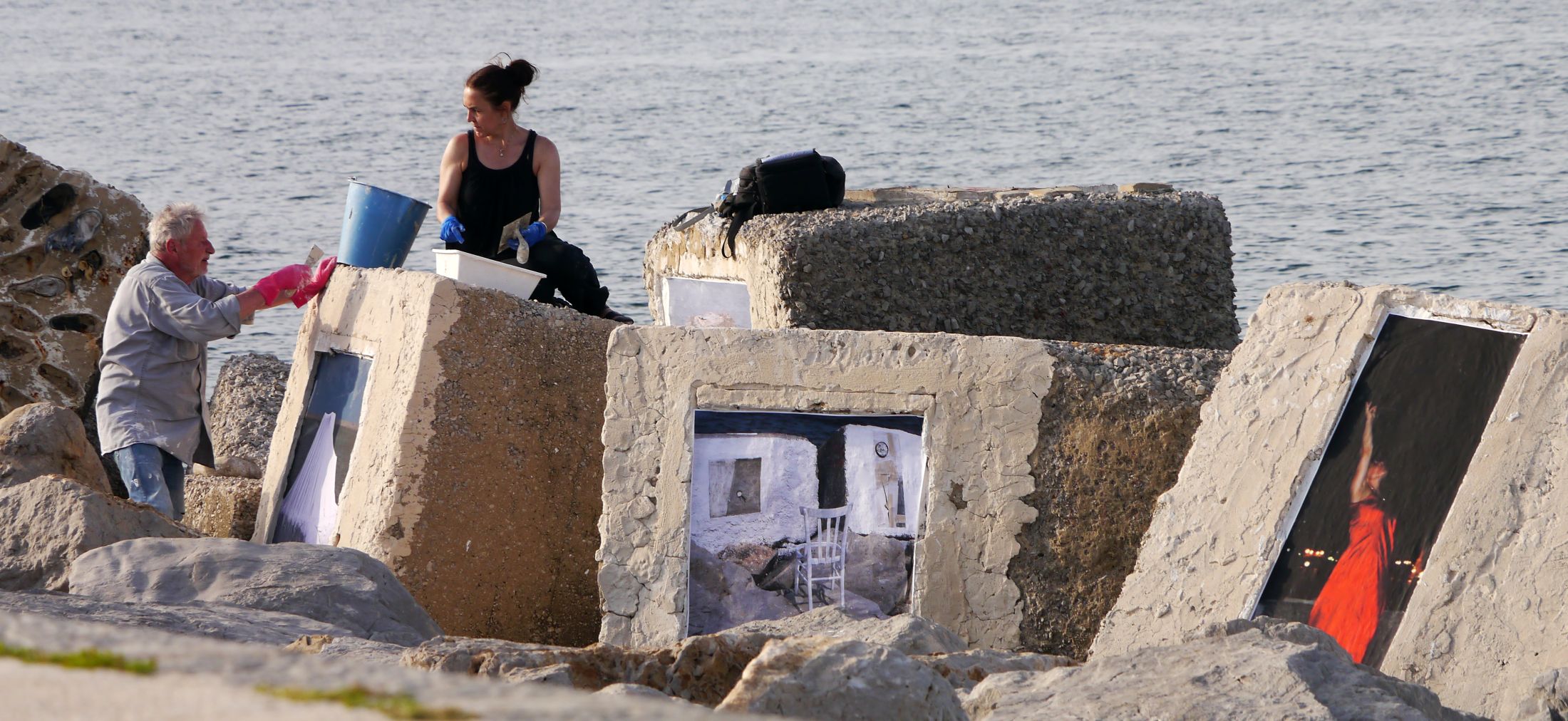 Künstler am Hafen von Palermo