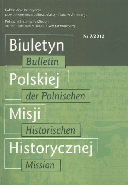Einband des "Bulletin der Polnischen Historischen Mission, Bd. 7"