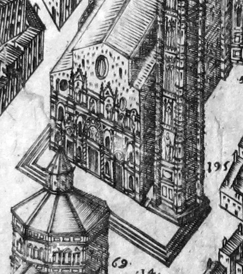Westfassade auf dem Buonsignori-Plan (Wikimedia)