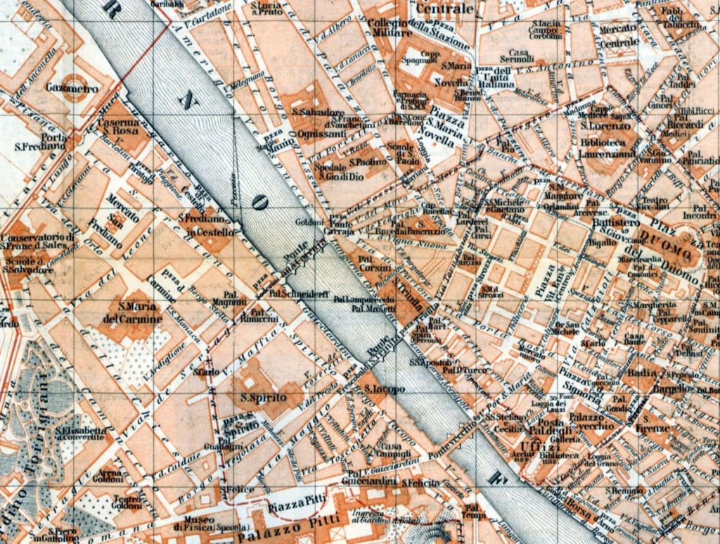Stadtplan Florenz 1898