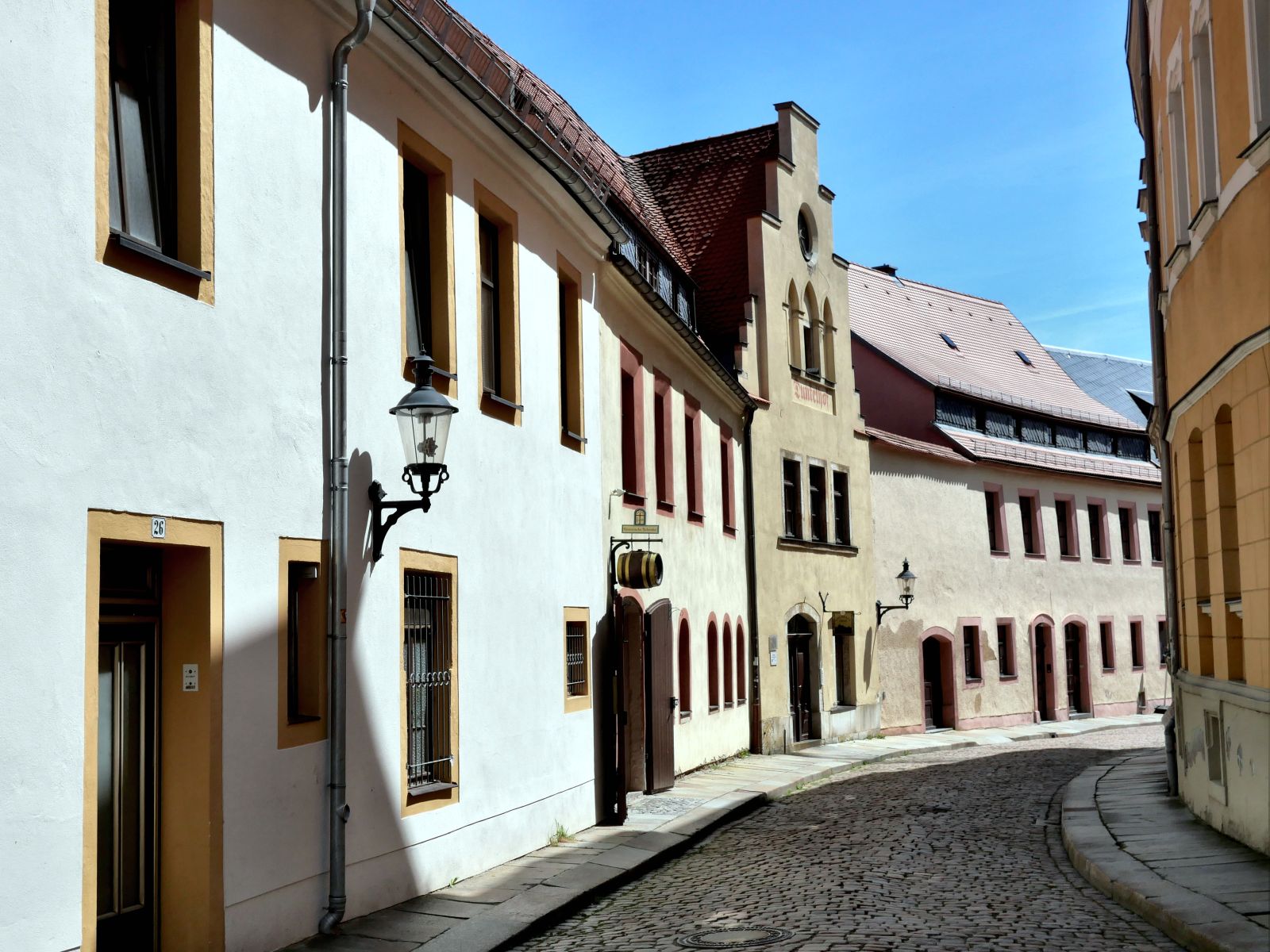 Kreuzgasse in Freiberg mit Renaissancebauten
